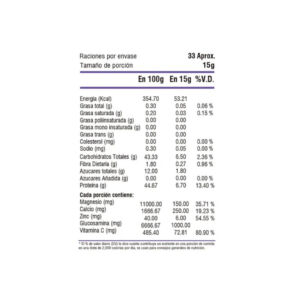 Colágeno Hidrolizado Tabla Nutricional