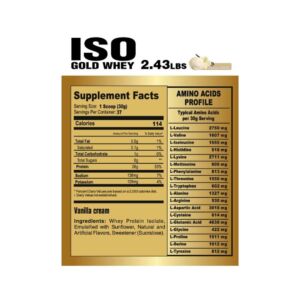 Iso Gold Vainilla Tabla Nutricional