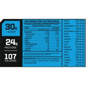 Iso Pro Whey Tabla Nutricional