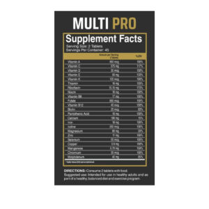 MultiPro Level Pro Tabla Nutricional