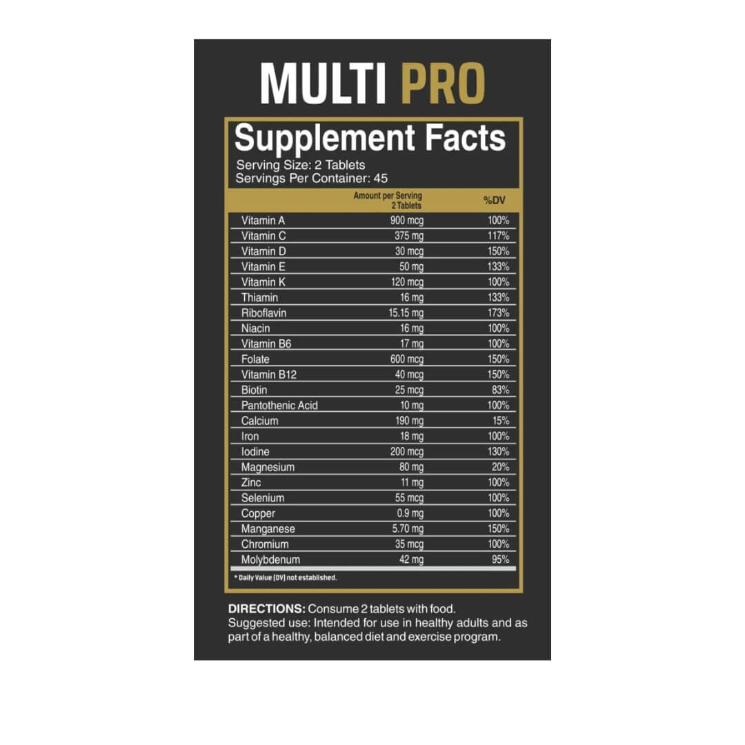 MultiPro Level Pro Tabla Nutricional MultiPro Level Pro Tabla Nutricional