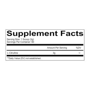 L-Citrulina Redcon Tabla Nutricional