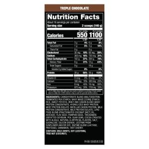 Mutant Mass Chocolate 5 libras Tabla Nutricional