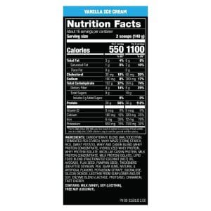 Mutant Mass Vainilla 5 libras Tabla Nutricional